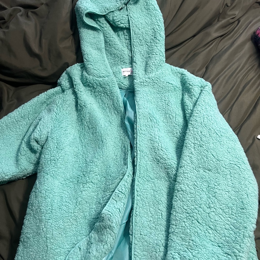 Cozy Teal Teddy Jacket